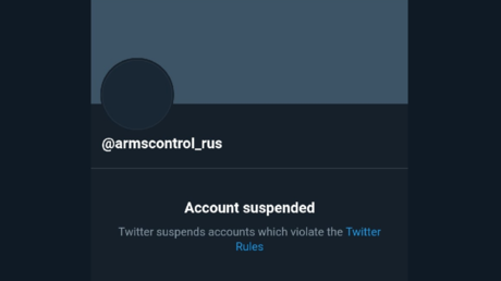 Twitter suspends account of Russian arms control delegation, head diplomat wonders about censorship