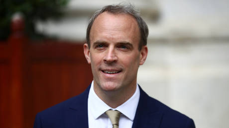 Britain's Foreign Secretary Dominic Raab reacts as he makes a statement on Hong Kong's national security legislation in London, Britain, July 1, 2020. © Reuters / Hannah McKay