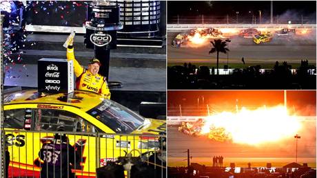 Michael McDowell seals his first career win after a horror crash on the final lap - Reuters / Mark J. Rebilas (left); Getty / Icon SportsWire (top right); Getty / Icon SportsWire (bottom right)