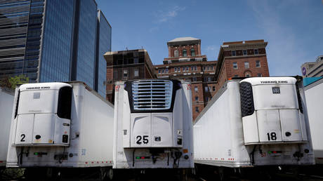 A temporary morgue. (FILE PHOTO) © REUTERS/Mike Segar