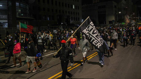 FILE PHOTO: Hundreds of demonstrators gather and march to the City Public Safety Building over Daniel Prudeâs death in Rochester, New York, United States on September 6, 2020
