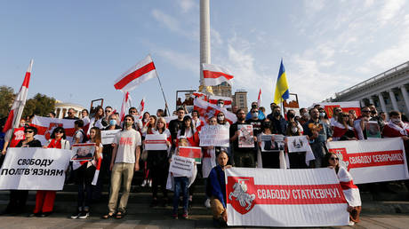 FILE PHOTO: A rally in solidarity with Belarusian opposition in Ukrainian capital, Kiev. © Reuters / Valentyn Ogirenko