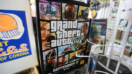 Grand Theft Auto V is displayed at the 8 Bit & Up video games shop in Manhattan's East Village, New York City © Getty Images/Mario Tama