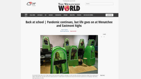 ‘Stop this child abuse now!’: Washington high school band practice in anti-Covid TENTS gets ridiculed