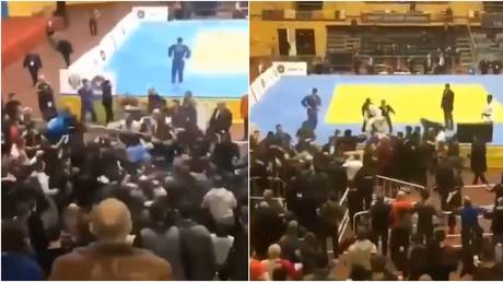 WATCH: Wild scenes in Dagestan as junior judo event descends into mass brawl