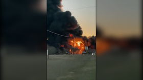 WATCH: Huge EXPLOSION in Texas after train collides with 18-wheeler truck