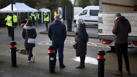 People queue for a COVID-19 test, after a new SARS-CoV-2 coronavirus variant originating from South Africa was discovered, in Ealing, West London, Britain February 2, 2021. © Reuters / Henry Nicholls