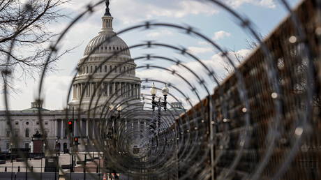 This is what Our Democracy looks like: US Capitol is seen through razor wire, March 4, 2021.