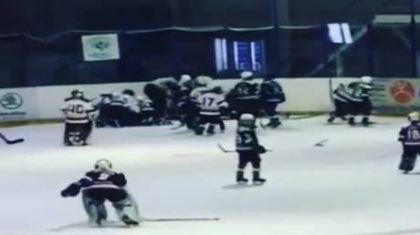 WATCH: Russian 10-year-olds trade blows in WILD hockey brawl