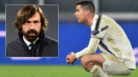 Juventus manager Andrea Pirlo and football superstar Cristiano Ronaldo are out of the Champions League © Massimo Pinca / Reuters