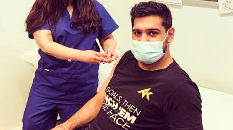 Ex-boxing champ Amir Khan has had his coronavirus vaccine jab as the UK continues to battle Covid-19 © Instagram / kingamirkhan