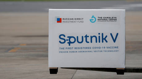 FILE PHOTO: A shipment of doses of the Sputnik V vaccine is seen after arriving at Ezeiza International Airport, in Buenos Aires, Argentina January 28, 2021.