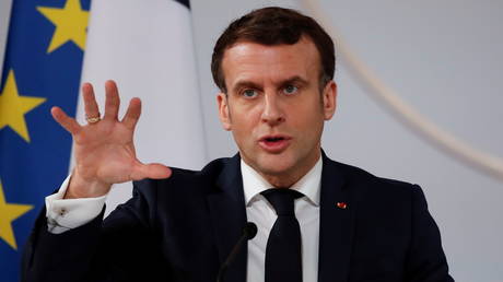 French President Emmanuel Macron, Paris, France February 16, 2021