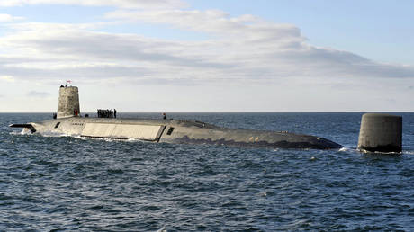 A picture shows the Trident Nuclear Submarine, HMS Victorious, on patrol off the west coast of Scotland on April 4, 2013