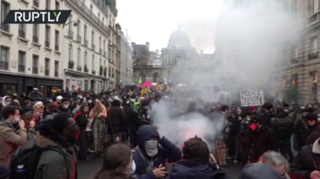 &lsquo;My camera against your baton&rsquo;: Protesters rally in Paris as Senate debates controversial bill aimed at protecting police (VIDEO)