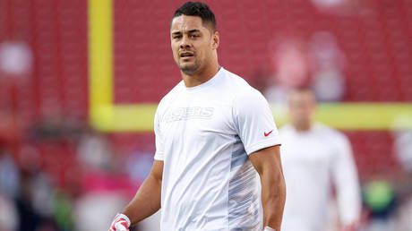 Hayne pictured in 2015 when he was with NFL team the San Francisco 49ers. © Getty Images via AFP