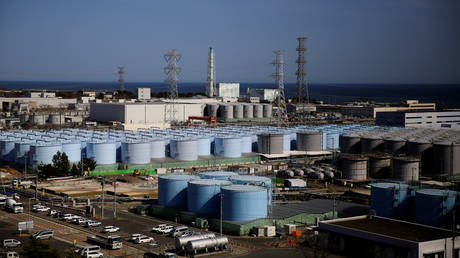 The storage tanks for water are seen at the tsunami-crippled Fukushima Daiichi nuclear power plant in Japan on March 1, 2021.