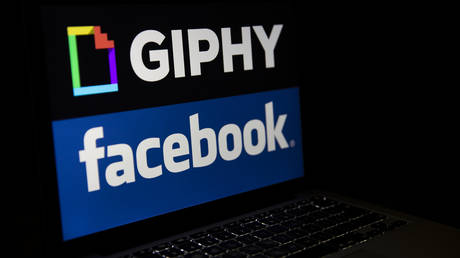 FILE PHOTO. Facebook and Giphy logos, May 20, 2020