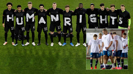&lsquo;There are wars with fewer deaths&rsquo;: Fans react as Germany football team denounces Qatar human rights record &ndash; by wearing t-shirts