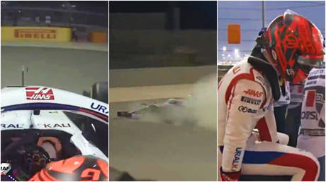 Nightmare start: &lsquo;Very angry&rsquo; F1 star Mazepin cops abuse after crashing out on first lap of Formula One season in Bahrain (VIDEO)