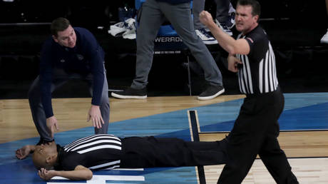WATCH: &lsquo;Scary scenes&rsquo; as basketball referee collapses midway through March Madness college game