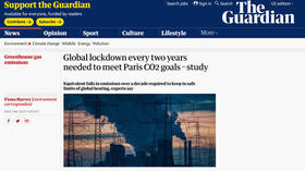 Lockdowns or the planet gets it? Guardian ‘accidentally’ suggests Covid-like shutdowns every 2 years to meet Paris climate goals