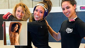 ‘I live a double life’: Loureda catwalks WWE’s Summer Rae & has sweaty training session with Moroz & Lipski at MMA mecca Top Team