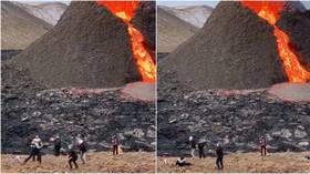 WATCH: Volleyball players start ‘casual game’ in front of erupting volcano in Iceland