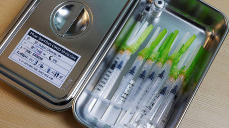 Doses of the Pfizer-BioNTech coronavirus disease (COVID-19) vaccine are seen at a COVID-19 vaccination centre in Seoul, South Korea, March 10, 2021.