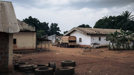 FILE PHOTO. This photograph taken on February 3, 2021 shows a truck of the Russian private military group Wagner in the looted Central African Army (FACA) base of Bangassou, attacked on January 3, 2021 by rebels. © AFP / ALEXIS HUGUET