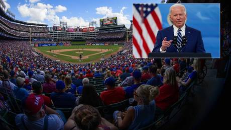 Biden discussed the return of fans at the Texas Rangers. © USA Today Sports