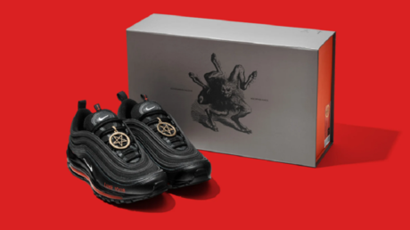 A pair of MSCHF's 'Satan Shoes' © MSCHF