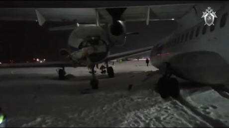 WATCH: Two planes collide at Siberian airport after one moves on its own during maintenance &ndash; local prosecutors blame dodgy brakes