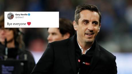 &lsquo;People are offended by everything&rsquo;: Football pundit Neville accused of mental health blunder for writing &lsquo;bye everyone&rsquo;