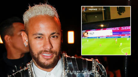 &lsquo;That&rsquo;s how you stay a multi-millionaire&rsquo;: Neymar accused of watching illegal football streams after fans spot &lsquo;sexy singles&rsquo; ad