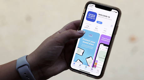 The coronavirus disease (COVID-19) contact tracing smartphone app of Britain's National Health Service (NHS) is displayed on an iPhone in this illustration photograph taken in Keele, Britain, September 24, 2020.