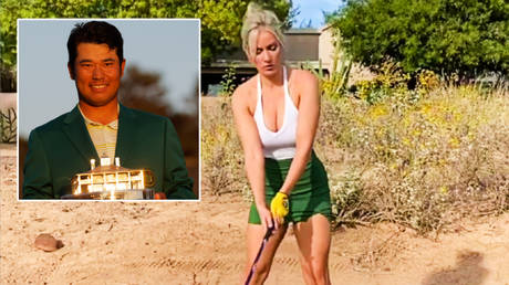 ‘I’m so upset’: Paige Spiranac stunned by racism accusations as golf babe cops cancel culture for admiring Masters champ Matsuyama