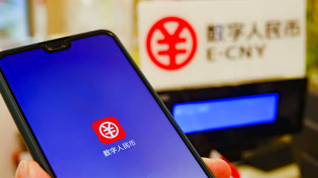 An app for the digital currency is seen on the screen of a mobile phone on December 7, 2020 in Shenzhen, Guangdong Province of China.