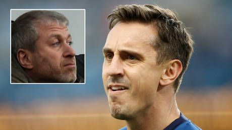 Gary Neville (right) has blasted owners including Roman Abramovich over plans for a European Super League © Action Images / Clodagh Kilcoyne / Livepic via Reuters | © Carl Recine / Reuters