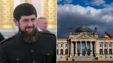 (L) FILE PHOTO. Ramzan Kadyrov © Sputnik; (R) FILE PHOTO. Bundestag © AFP / JOHN MACDOUGALL