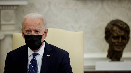 President Joe Biden commented on the Chauvin trial as he met with the Congressional Hispanic Caucus at the White House, April 20, 2021.