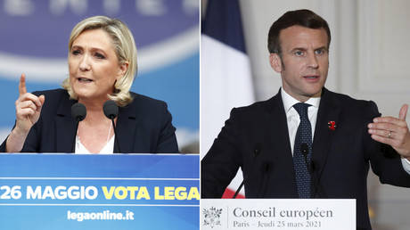 (L) Marine Le Pen © REUTERS / Alessandro Garofalo; (R) Emmanuel Macron © REUTERS / Benoit Tessier
