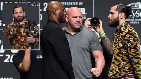 Masvidal vows to &lsquo;break Usman&rsquo;s bones&rsquo;, issues &lsquo;throat-slit&rsquo; gesture as welterweights prepare for UFC 261 headliner