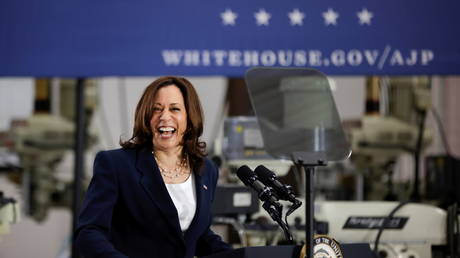 Vice President Kamala Harris is shown during a visit to North Carolina earlier this month.