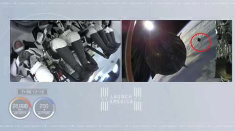 &lsquo;Near-collision&rsquo; between Crew Dragon and &lsquo;space debris&rsquo; spotted by eagle-eyed observers, but was actually quite harmless (VIDEO)
