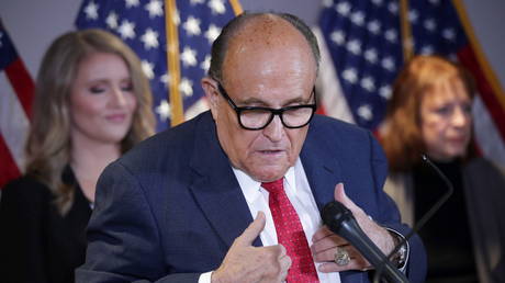 Former New York City Mayor Rudy Giuliani, personal attorney to U.S. President Donald Trump, speaks about the 2020 U.S. presidential election results during a news conference in Washington, U.S., November 19, 2020.