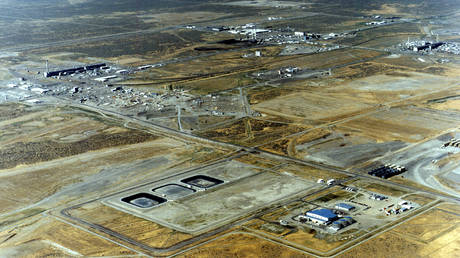 FILE PHOTO: The Hanford nuclear site is seen in an aerial photo, in Benton County, Washington.