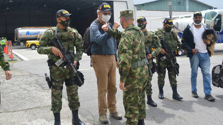 FILE PHOTO: Former FARC abductee Daniel Guggenheim of Switzerland after being rescued from kidnappers, Bogota, Colombia on June 18, 2020