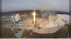 WATCH Russian Soyuz rocket take off with 36 British-built satellites in launch commemorating Yuri Gagarin’s historic space flight