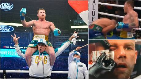 Saul Canelo Alvarez stopped Billy Joe Saunders in their title fight in Texas. © USA Today Sports / Twitter